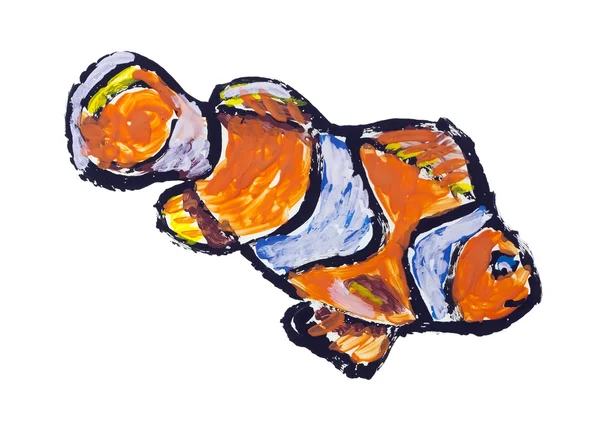 Anemonefish dipinto astratto isolato — Foto Stock