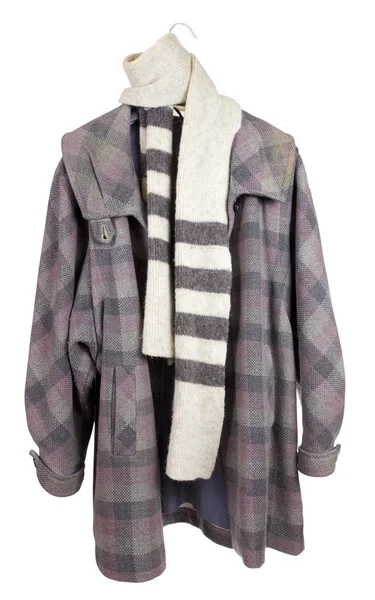 Women's checkered tweed coat — Stock Photo, Image