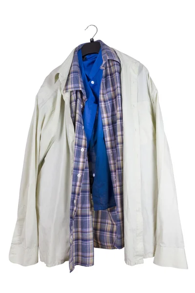 Old men's clothes hanging on a hanger — Stock Photo, Image
