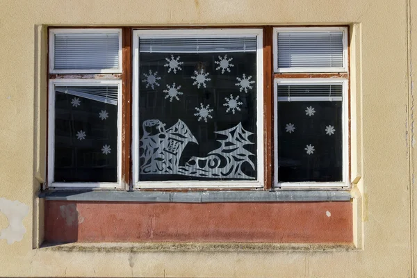 Vánoční okno — Stock fotografie