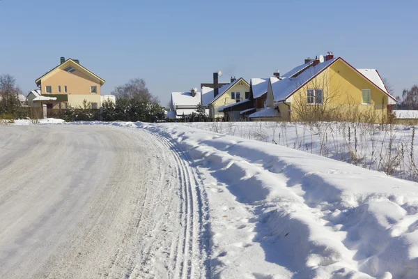Замерзшая деревня — стоковое фото