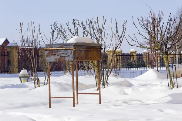 Miejsce na grilla w zimie — Zdjęcie stockowe
