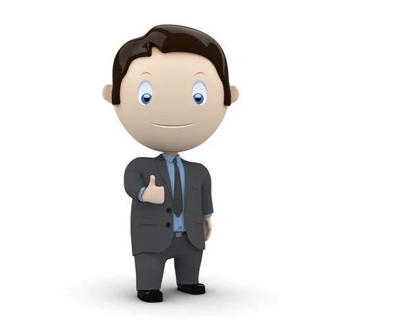 ¡Excelente! Personajes sociales 3D: hombre de negocios dedo gordo. Nueva colección en constante crecimiento de imágenes expresivas únicas multiuso . — Foto de Stock