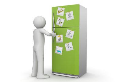 Lifestyle collection - Photos on refrigerator clipart