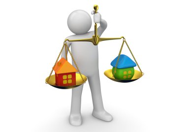 Business collection - Weighing real estate offers clipart