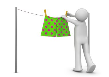 Lifestyle collection - Drying panties clipart