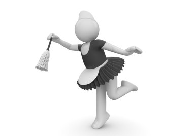 Cute maid at work - Workers collection clipart