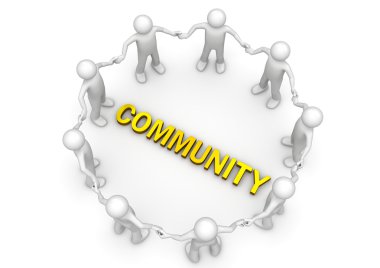 COMMUNITY word in circle of characters clipart