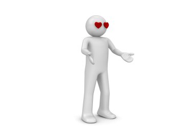 I'm blind with your love (love, valentine day series, 3d isolated characters) clipart