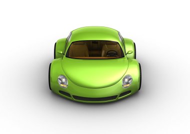 Smiling green car (baby cars series) clipart