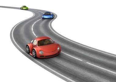 Three cars racing clipart