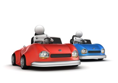 Two cars racing clipart
