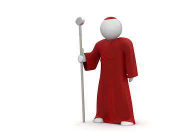 Cardinal - Pope. Isolated. One of a 1000 plus 3d characters series clipart