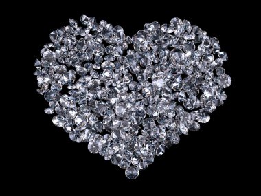 Heart of diamonds clipart