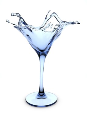 Splashing martini cocktail glass clipart