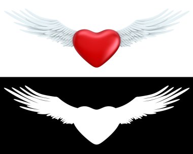 Winged heart clipart