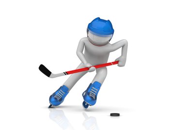 Hockey player close-up clipart