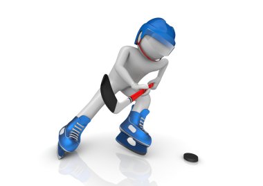 Hockey player cinematic close-up clipart