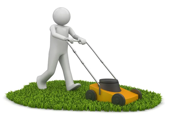 Homem cortador de grama — Fotografia de Stock