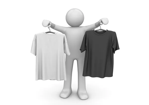 Two t-shirts on clothes hangers - Lifestyle collection — Stock Photo, Image