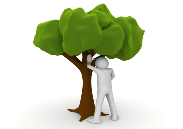 Peeing by the tree - Ecology collection — Stock Photo, Image