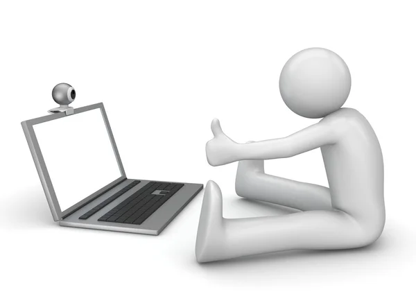Videochat: webcam and laptop - Technology collection — Stock Photo, Image