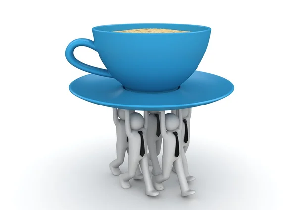 Affärsmän transporterar kopp kaffe. fika koncept. Business samling — Stockfoto