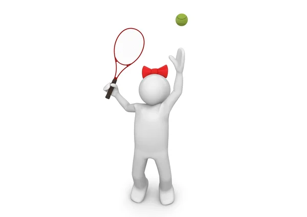 Tennis speler meisje dienen de bal. Sport collectie — Stockfoto