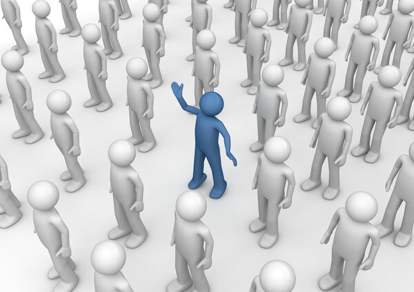 Contrarian - odd man out (3d isolated characters, business serie