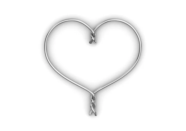 Drót szív (szerelem, Valentin nap sorozat, 3D-s elszigetelt karakterek) — Stock Fotó
