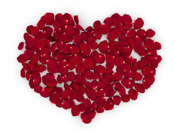 Płatki róż serce (miłość, Walentynki dzień serii) — Zdjęcie stockowe