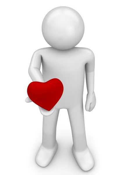 Tomar mi corazón 5 (amor, San Valentín serie del día, 3d carácter aislado ) —  Fotos de Stock
