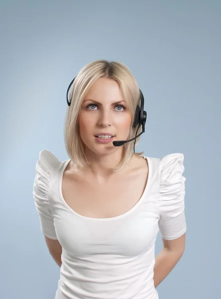Business collection - Sexy call center operator isolated — Stock Photo, Image
