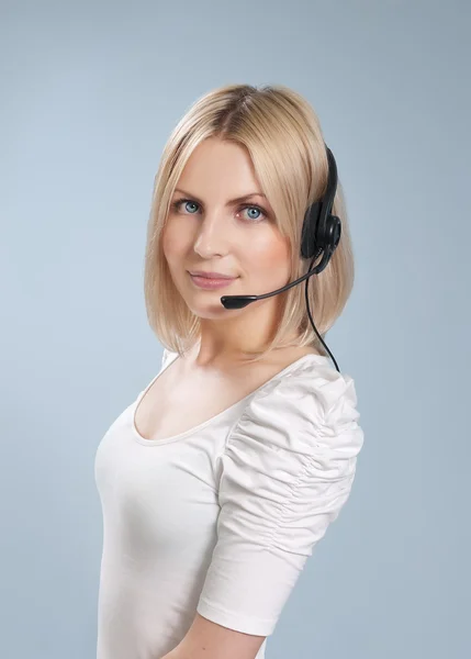 Business collection- Sexy call center operator isolated — Stock Photo, Image