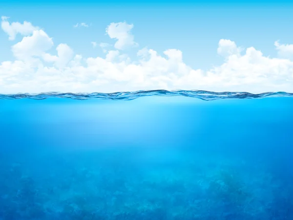 Linea di galleggiamento e fondo subacqueo — Foto Stock