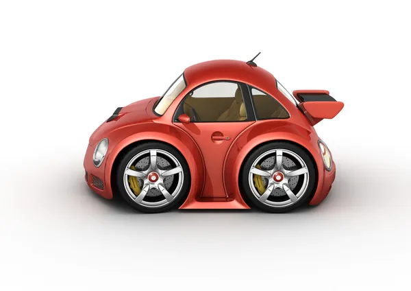 Carro esporte vermelho (3d isolado em micromáquinas de fundo branco ser — Fotografia de Stock