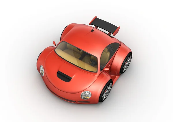 Röd sportbil (3d isolerad på vit bakgrund micromachines ser — Stockfoto