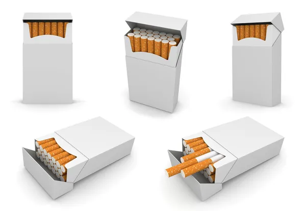 5 paquetes de cigarrillos 6000px plantilla —  Fotos de Stock