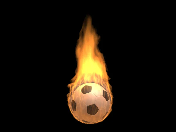 Gorąco piłki nożnej spalania — Zdjęcie stockowe