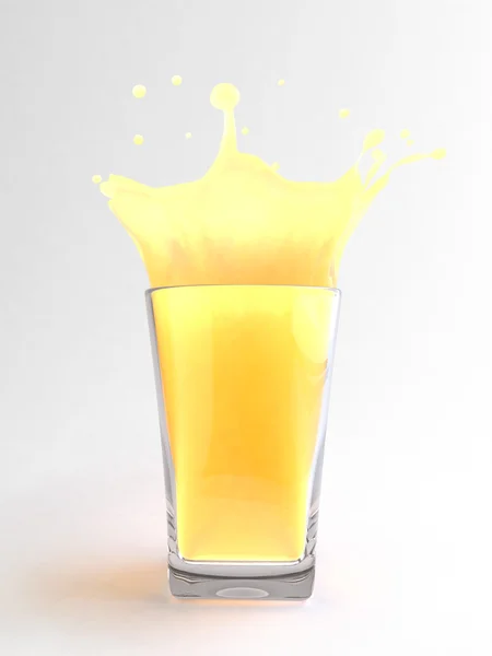 Splashes collection - Orange juice in glass — Stock Photo, Image