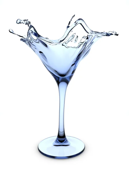 Разбрызгивание бокала для коктейля — стоковое фото