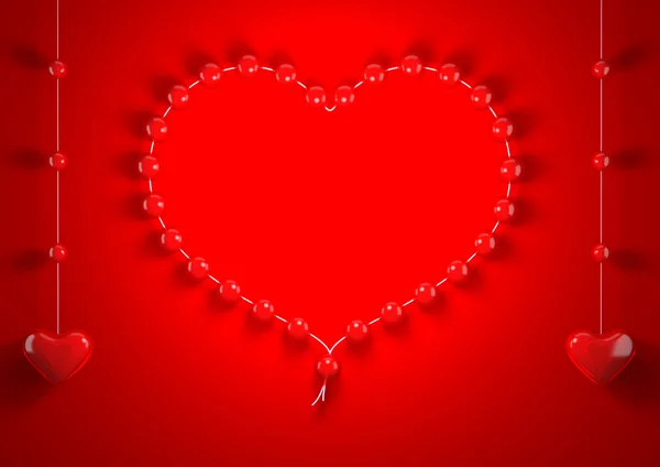 Röd valentine hjärtan bakgrund — Stockfoto