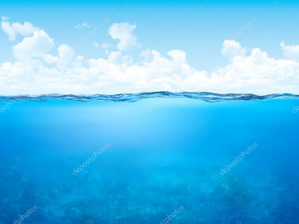 Waterline and underwater background