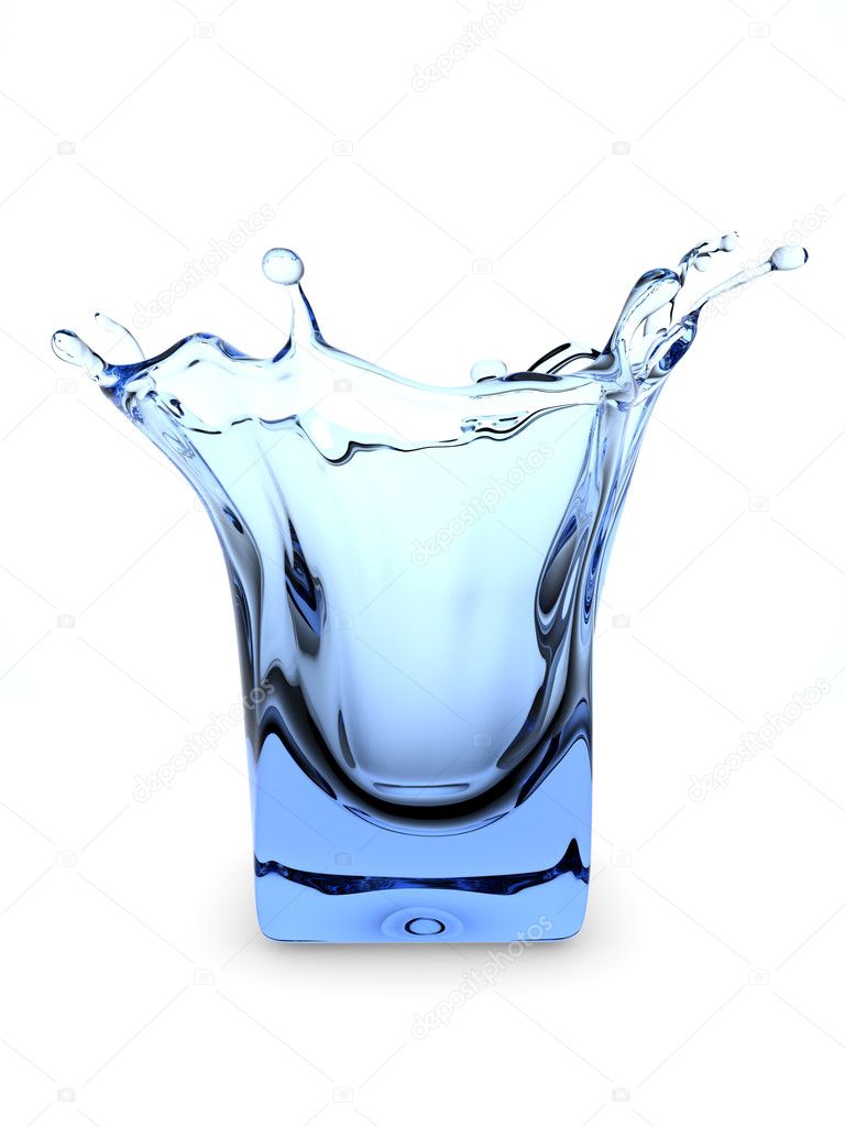 Splashing glass