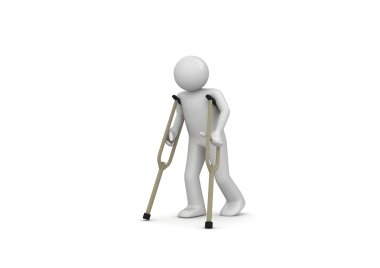 Injured man on crutches clipart