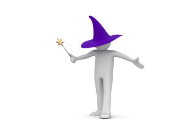 Wizard isolated on white background clipart