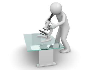 Scientist with microscope clipart