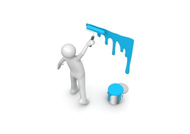 Painting the wall clipart