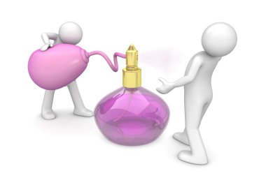 Spraying new fragrance clipart