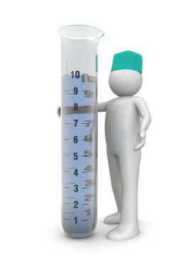 Chemist with test tube clipart